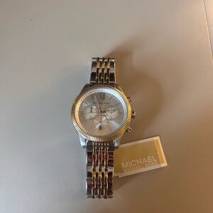 Michael Kors Two-Tone Silver and Gold Bracelet Watch MK8694